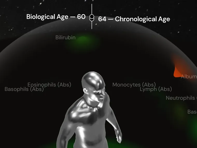 Biological age shown next to chronological age